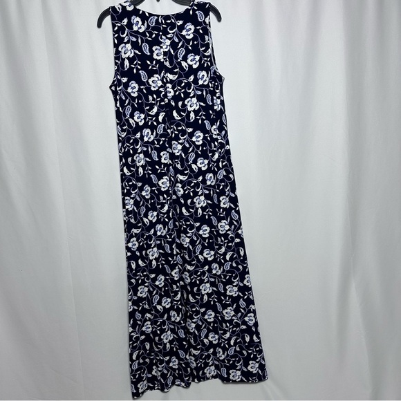 J. Jill Wearever Collection Maxi Navy Floral Sleeveless Maxi Dress NWT sz S - Picture 7 of 11